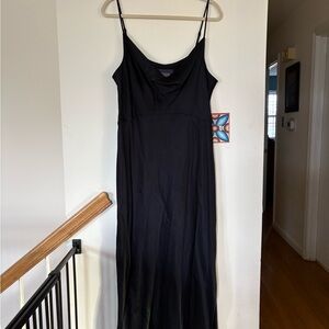 NWT Anthropologie Black Silky Maxi Dress - XL
